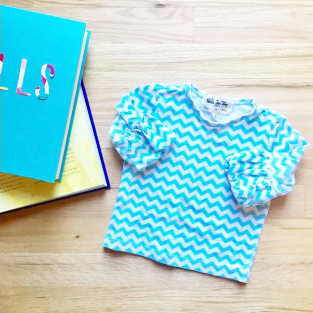 MJ Blue Chevron Puffer Top